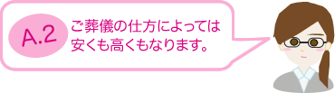 ご葬儀の仕方によっては安くも高くもなります。